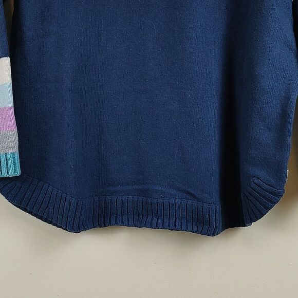 T by Talbot's Tweed Chenille stripe Tunic Sweater in Dark Slate - Picture 7 of 10